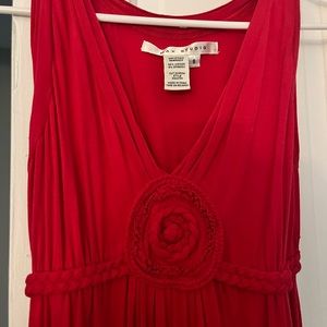 Pink sleeveless empire waist maxi dress